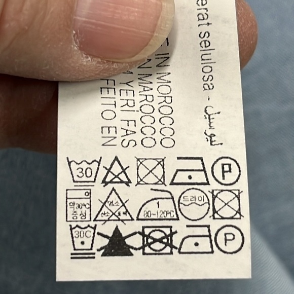 ZARA Denim Chambray V-Neck Tab SLV Tencel Casual Boho Office Boyfriend Shirt M - Picture 14 of 16